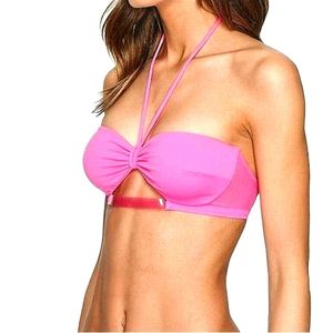 La Perla Underwire Halter Bandeau Pink Bikini Top